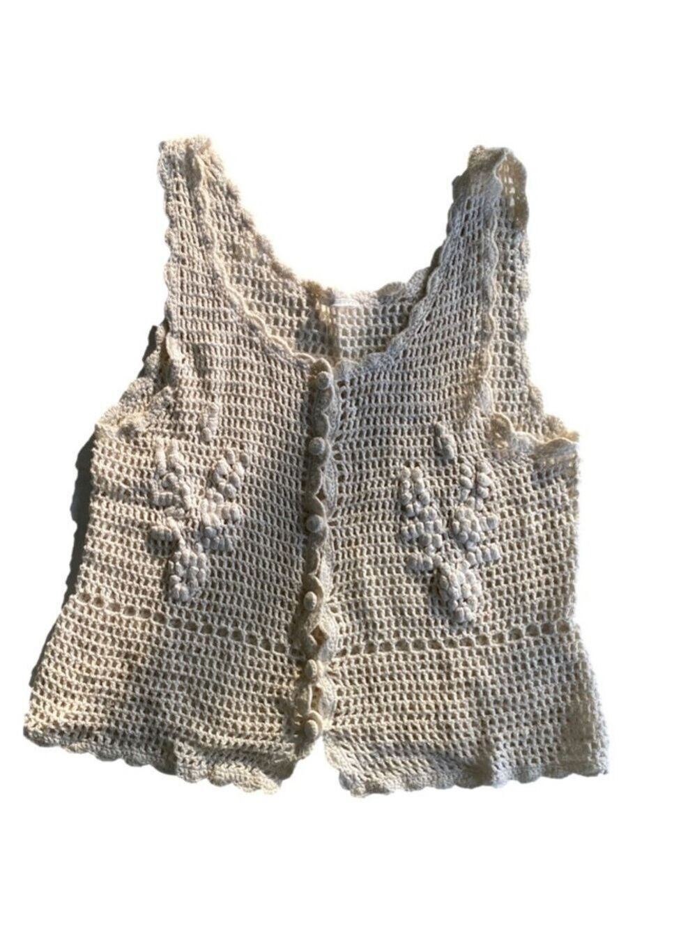 Unbranded Crochet Vest Off White XS